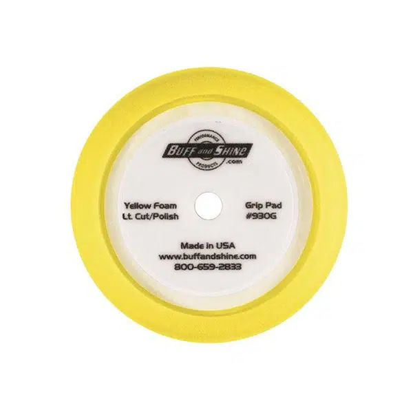 BUFF AND SHINE – MARINE YELLOW CONTOUR FOAM GRIP CUTTING/ POLISHING PAD