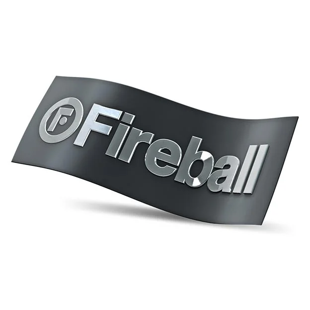 FIREBALL CHROME WINDOW STICKERS 100mm