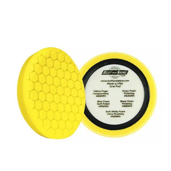 BUFF AND SHINE – EURO YELLOW CUTTING HEX FACED FOAM GRIP PAD