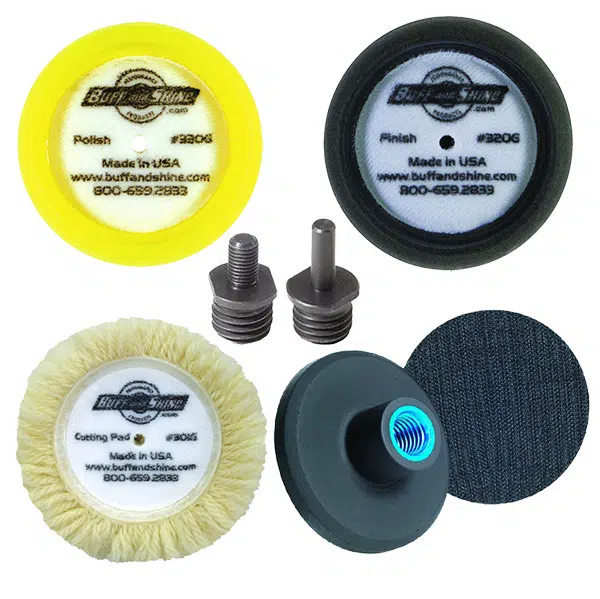 BUFF AND SHINE – BUFFING STARTER KIT 3″ (6 PIECE) – DRILL MOUNT
